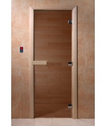 Стеклянная дверь для сауны 1900х700мм DoorWood "Матовая бронза"