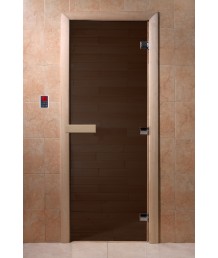 Стеклянная дверь для сауны 2000х800мм DoorWood "Черный жемчуг"